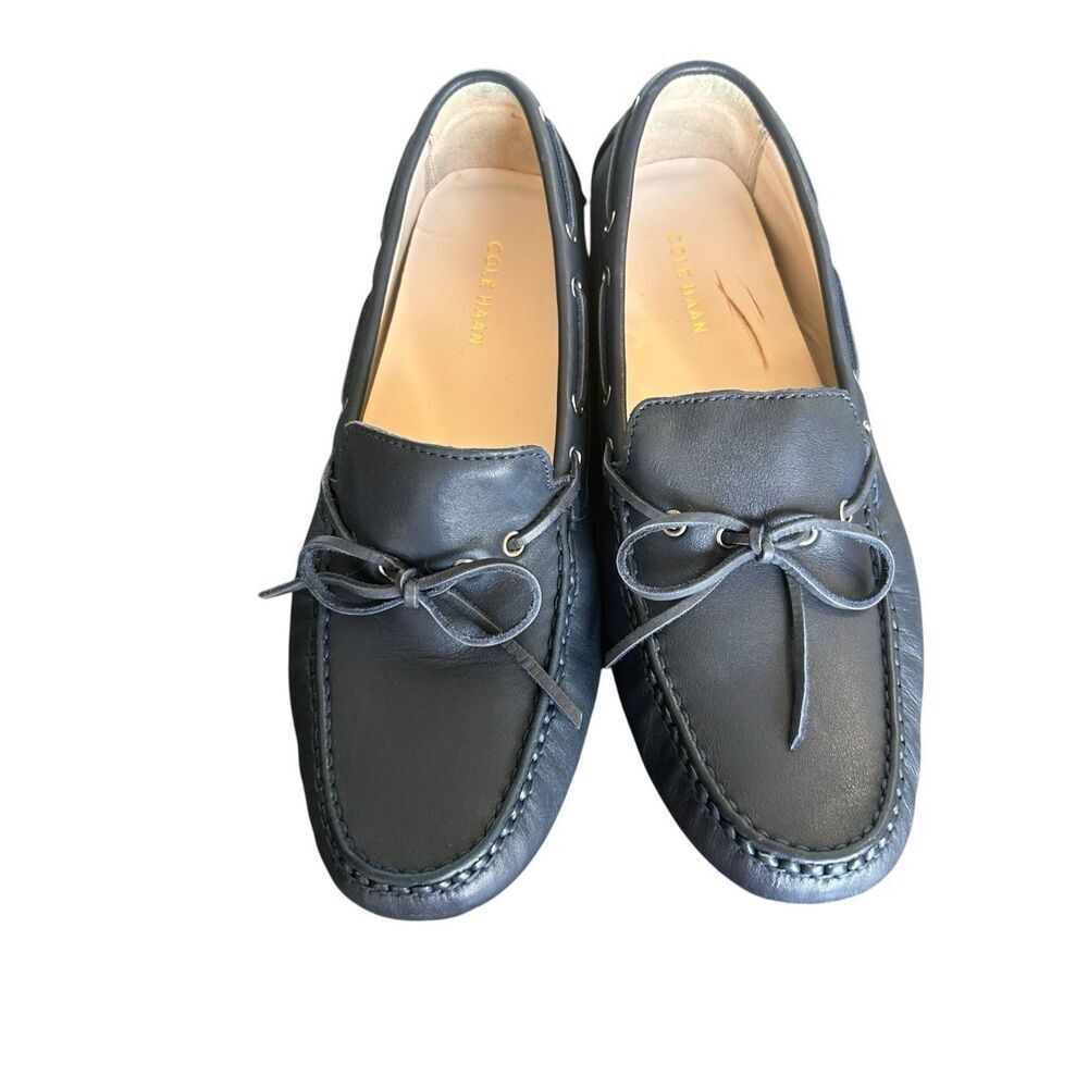 Cole Haan Leather Driving Shoes Navy Blue 9 B